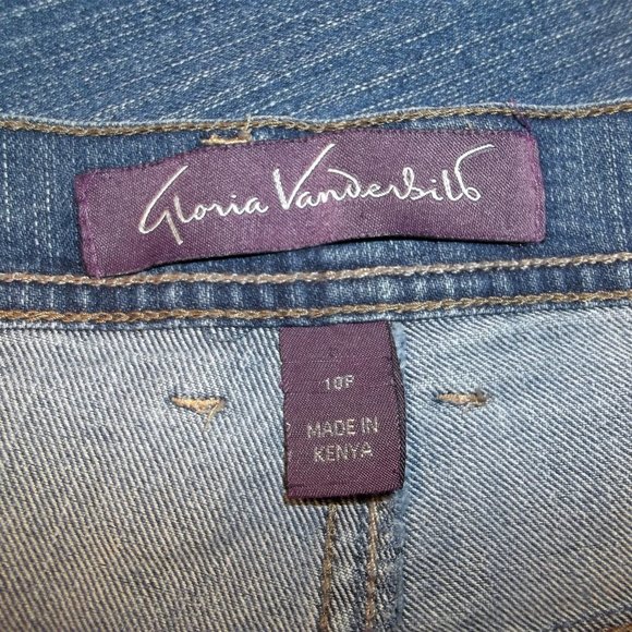 Gloria Vanderbilt Amanda Womens Jeans Size 10P Straight Leg Sewn Design Blue - Picture 4 of 7